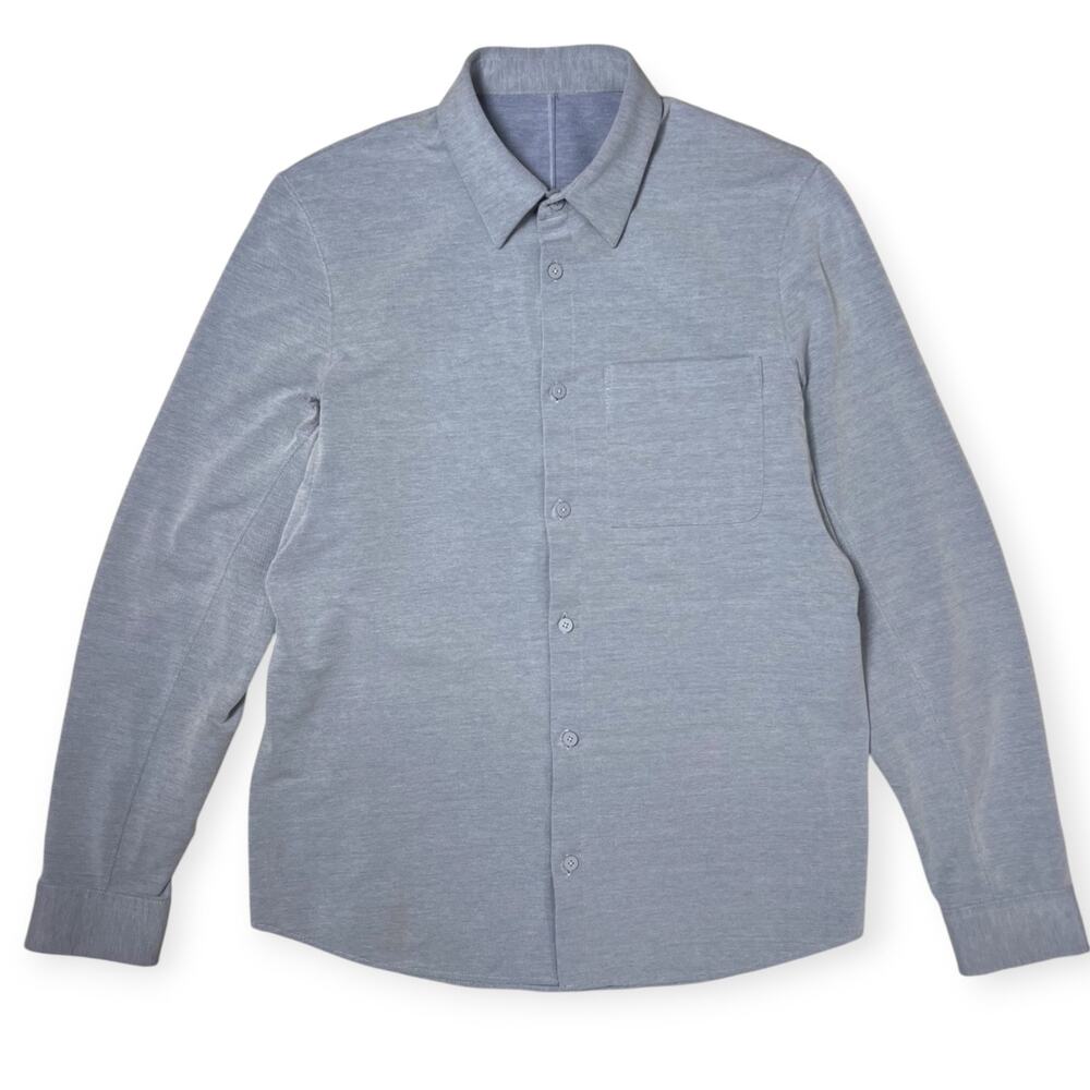 Lululemon All Town Shirt SIZE M Blue Qwick Oxford Ventilated Buttondown